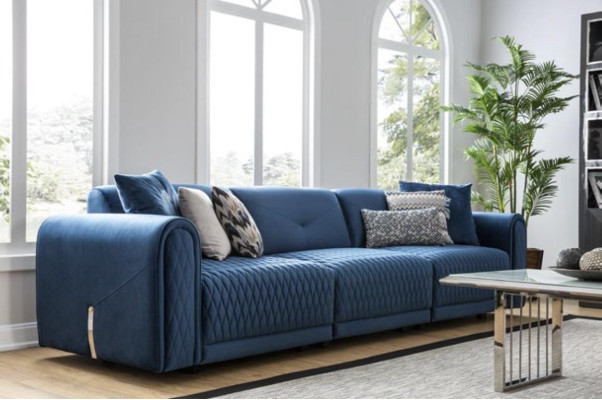 Luxury Sofa 4 Seater Living room Modern Design Blue Sofas Leather Couches new