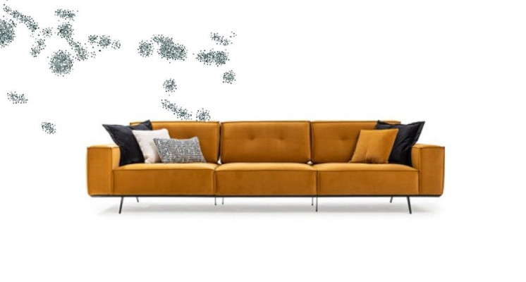Sofa Couch Four Seater Furniture Couches Upholstery Sofas Textile Fabric Furnishings