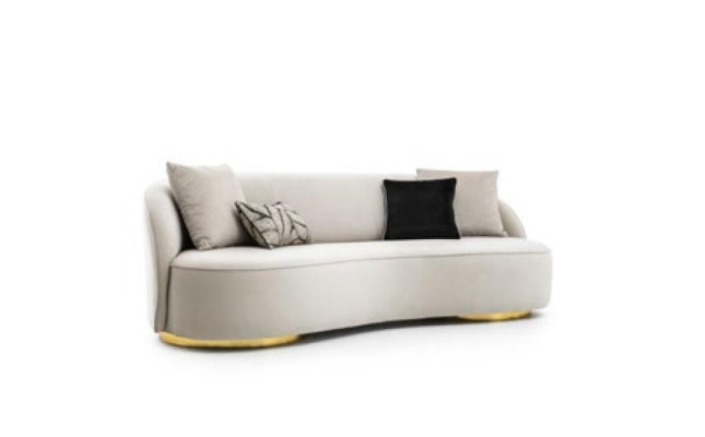 Luxury Sofa 3 Seat Fabric Living room Modern Design Gray Sofas Upholstery Couches
