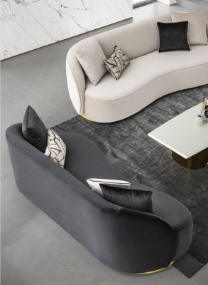 Luxury Sofa 3 Seat Fabric Living room Modern Design Gray Sofas Upholstery Couches