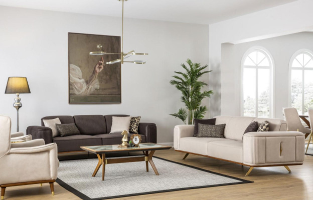 Sofas 4 Seater Textile Big Furniture Living room Modern new Sofa Polyester Couch