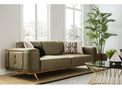 Chesterfield Sofa 4 Seat Living room Four Seater Design Black Textile Couches