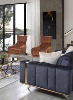 Luxury Sofa set Couch Textile Couches 4+3+1 Seat Sofas Living room Fabric