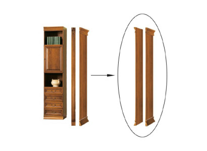 Classic s closing element for Bookcase Bookshelf Wardrobe - Model SE-B2
