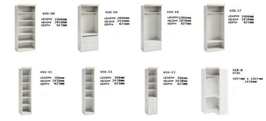 Element Model V-18N for Walk-in Wardrobe Wardrobe Italian Furniture