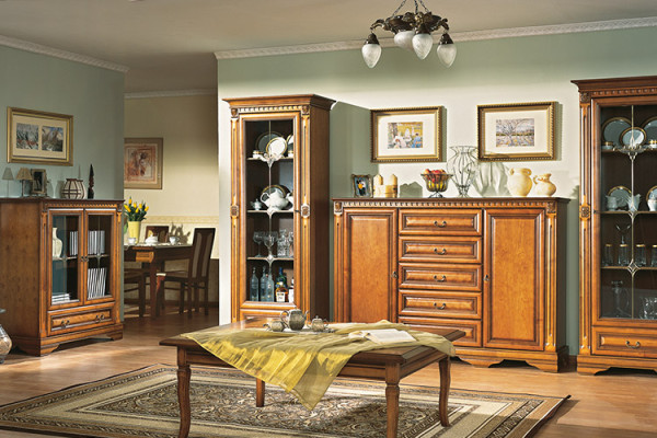 Classic Display Case Display Cabinet Glass Cabinet Wardrobe Colonial OW 1-2