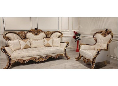 Sofa set Classic Baroque Rococo 3+1 Seater Couches Furniture Complete