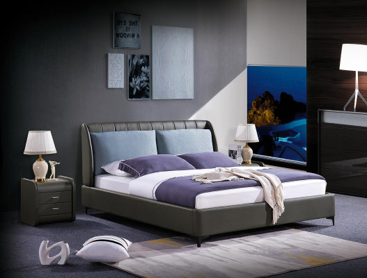 Double bed Bedroom Beds Luxury Taupe Double Bed Hotel Furnishings Mud
