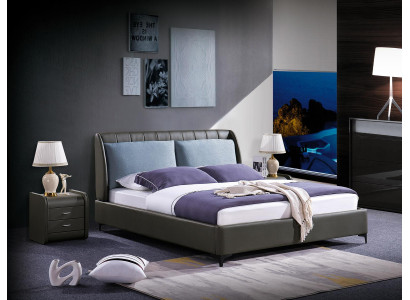 Double bed Bedroom Beds Luxury Taupe Double Bed Hotel Furnishings Mud