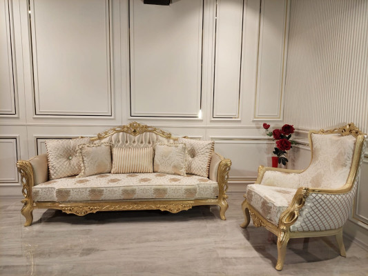 Classic Couch Sofa set Living room Furniture Furnishings 3+1 Seat Sofa