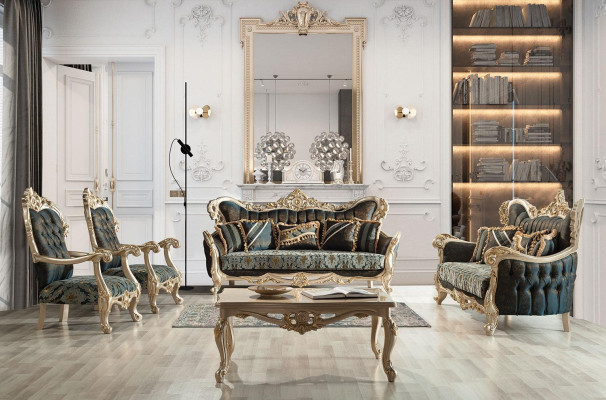 Baroque Armchair Chesterfield Wing Chair Classic r Single Seater Sofa Couch