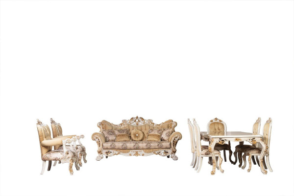 Living room Luxury Sofa Beige Sofa set Sofas Armchair 3+1 Seater Fabric Design