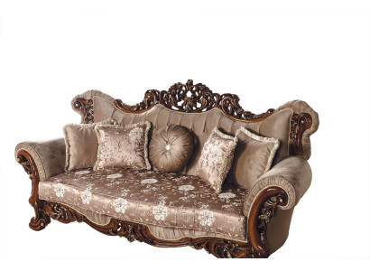 Baroque Three Seater Chesterfield Couch Furniture Sofa Couches Fabric Brown