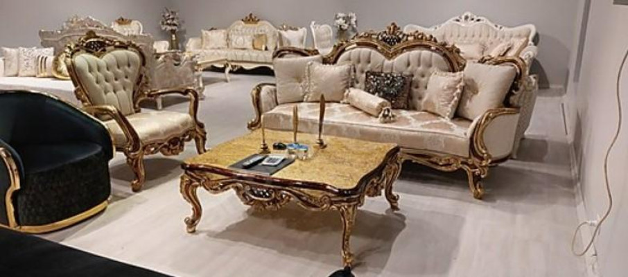 Classic Chesterfield Couch Baroque Style Sofa Set Group Couches 2 Pieces