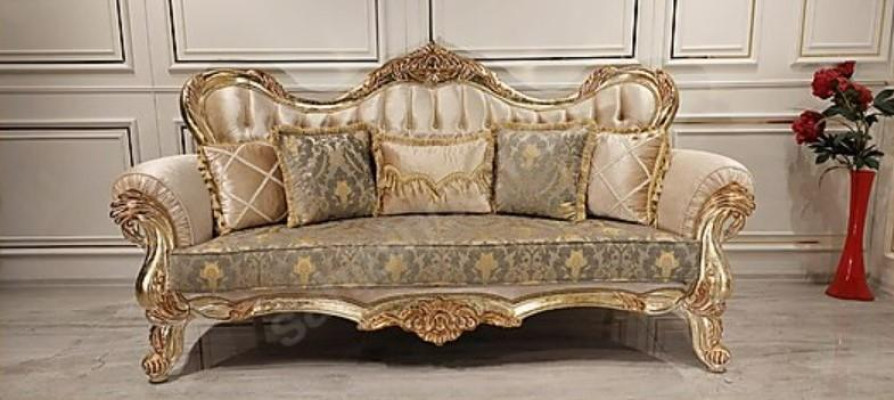 Chesterfield Sofa set Couch Upholstery Furniture Baroque Rococo Table 3pcs