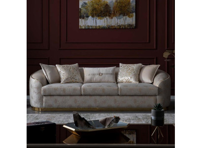 Luxury Couch Oval Three Seater Hotel Reception Furnishings Furniture 247cm