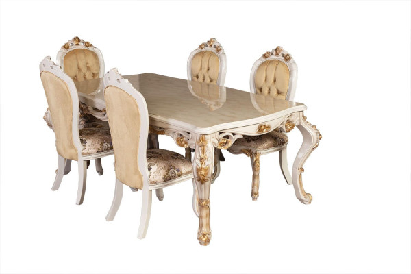 Dining table Suite Group Dining room Table Chair Set 4x Chair Wood 5pcs