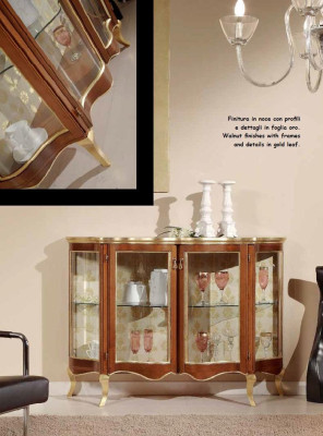 Display case Chest of drawers Glass chests of drawers Luxury Sideboard Cabinets Brown Italian Furniture