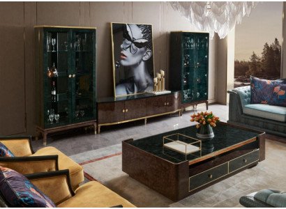 Design Wall unit Sideboard 2x Display case TV cabinet Lowboard Sideboard 3 pcs. set