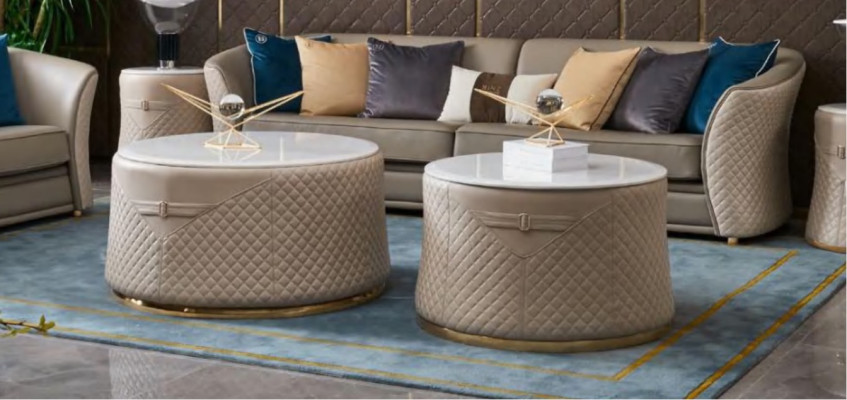 Luxury Furniture Sofa set Couch Sofa Upholstery 421 Seater with 2x Coffee table 5pcs.