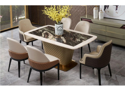 Complete e Dining room Suite Table 4x Armchair Chairs Luxury Dining set