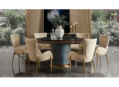 Complete e Dining room Suite Round Table 4x Armchair Chairs Dining set