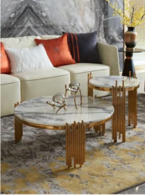 stainless steel Side Round Design Table Tables Gold Couch Living room