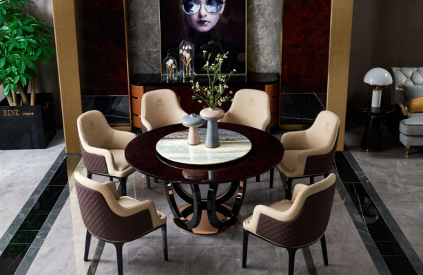 Design Wood Table Round Dining table Round Dining Tables 150cm luxury class