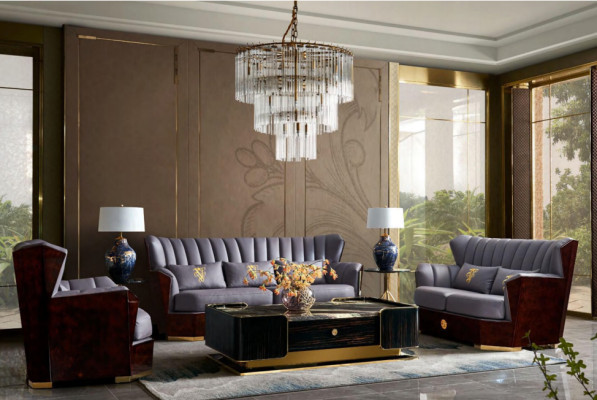 Complete Set Sofa set 321 Seater Coffee table Designer Modern Leather Sofa