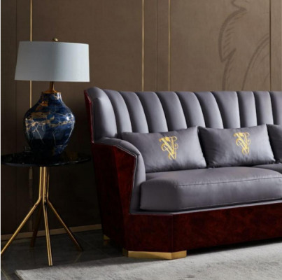 Complete Set Sofa set 321 Seater Coffee table Designer Modern Leather Sofa