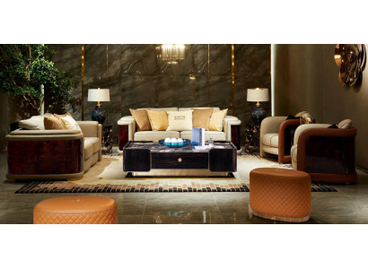 Luxury living room suite 5 pieces. Set Leather Sofa Couch Upholstery Sofa