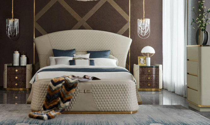 Design Leather Bed Luxury Upholstery Beds Double Bedroom 180x200
