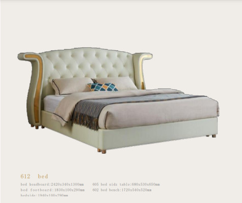 Upholstery Design Luxury Bed 180x200cm Beds Leather Modern Bedroom