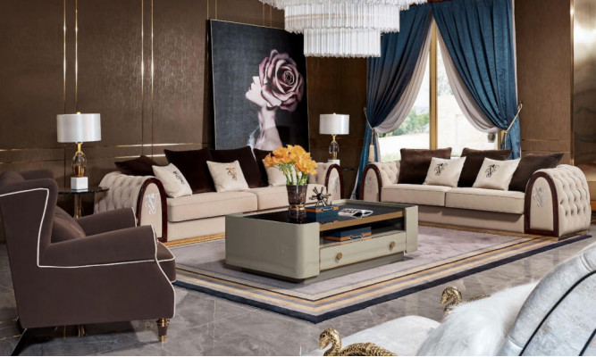Sofa Chesterfield Beige Sofas Textile Fabric Couches Luxury Furniture 4 Seater 295cm