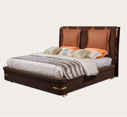 Bed Upholstery Design Luxury Metal Double Beds Marriage Sleep Room Leather