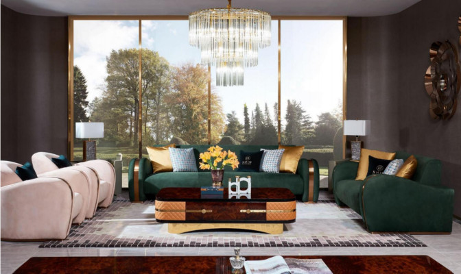 Luxury sofa set 4 pieces. Set Sofa Leather Sofa Upholstery Chesterfield Couch Sofas