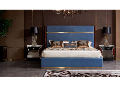 Design Bed 2x Bedside table 3 pcs. Bedroom Set Luxury Complete Suite