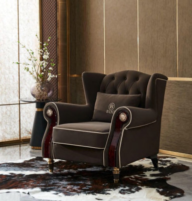 Elegant design Chesterfield upholstery armchair television seat club lounge textile luxury