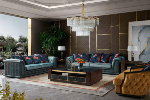 Three Seater Couch Upholstery Design Sofa Modern 3 Seater Sofas Room Furniture Blue Seat