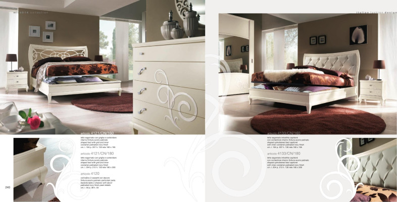 Bed Beds Bed Frame Wood Double Bed frame Double Beds Modern Hotel Italy