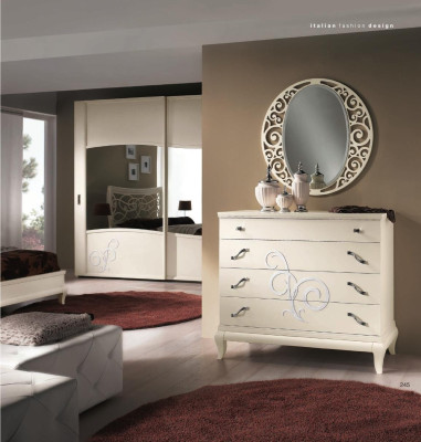 Chest of drawers Mirror Chests of drawers Wardrobe Shelf Console Furniture Italy Suite Set 2pcs.