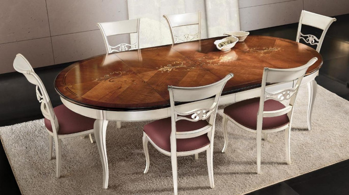 Complete Set Dining table 6x Chairs Dining room Set Ess Group Wood Table Tables 7pcs
