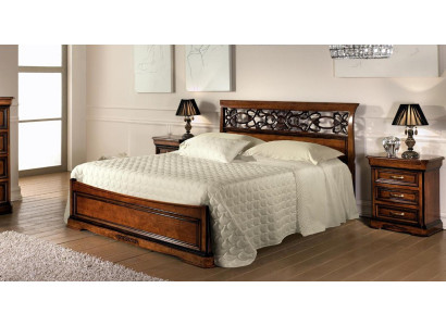 Bed 2x Bedside table Bedroom Set Table Beds Complete Wood Set Baroque 3-piece.