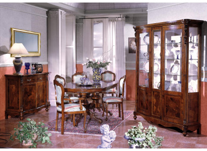 Set Ess Group Wood Chest of drawers Complete Dining table Chairs Dining room Furniture Italy