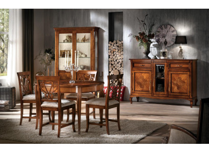 Dining room Set Suite Chairs 4x Display case Group Dining set Display cases 7 pieces. Chest of drawers