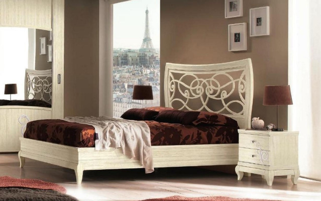 Luxury bed bedside table beds double bed frame set 3 pieces. Bedroom