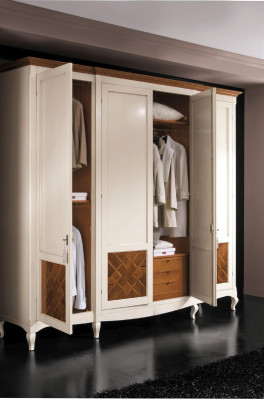 Wardrobe Real wood Wardrobe Solid Bedroom Furniture Italy wooden cabinet