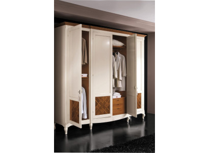 Wardrobe Real wood Wardrobe Solid Bedroom Furniture Italy wooden cabinet