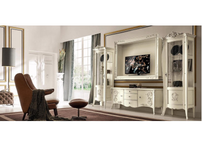 Set 4 pieces Living room TV cabinet Display case tv Sideboard Wardrobe Table Living room Wood Furniture