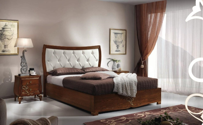Bedroom Bed Bedside table Beds Group Wood Double Design Suite Set 3pcs